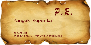 Panyek Ruperta névjegykártya